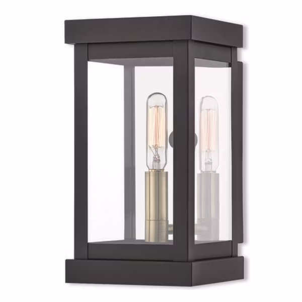 Hopewell 1 Light Bronze Outdoor Wall Lantern, LIVEX LIGHTING, Mfr# 20701-07